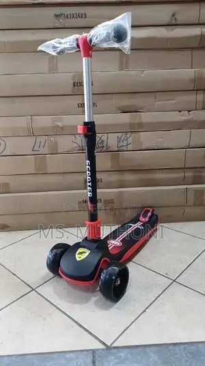 Height-Adjustable 3-Wheel Ferrari Scooter With LED Light-Up Wheels