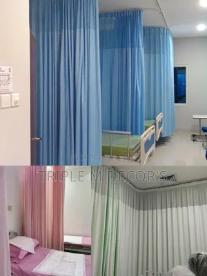 Heavy-Duty Polyester Hospital Curtains With Mesh