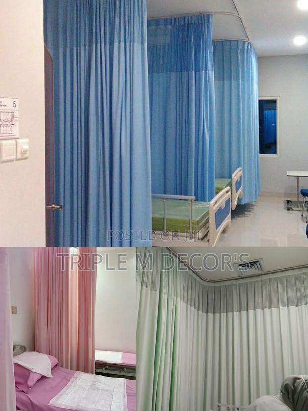 Heavy-Duty Polyester Hospital Curtains With Mesh - main view