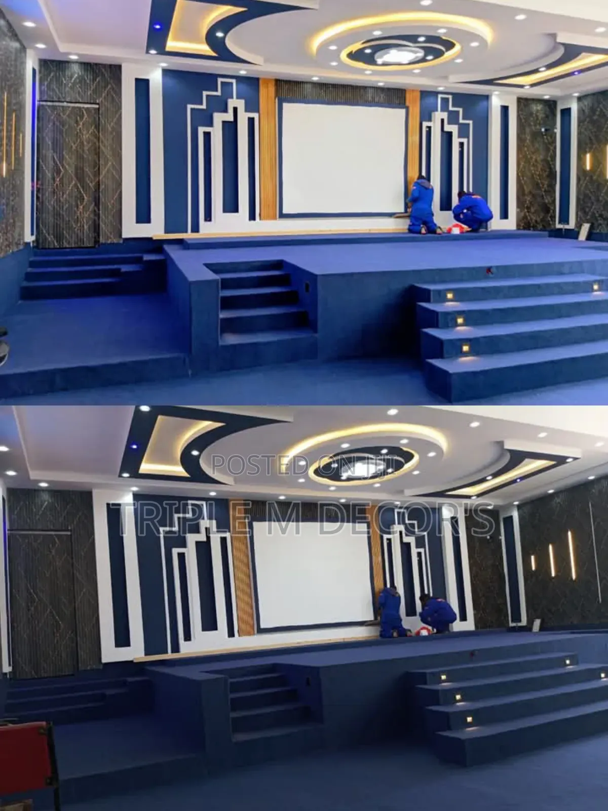 Premium Navy Blue 4mm Delta Carpet for Altar Raised Stage