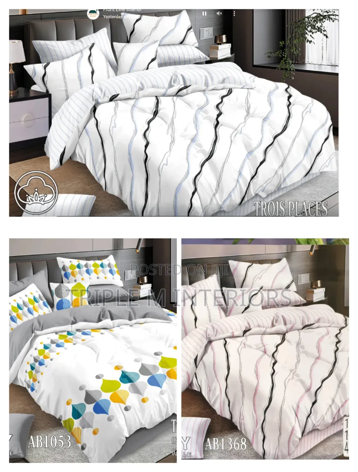 6 by 7 Duvet Cover- Modern 6 PCS Jimmy Duvet Cover Set