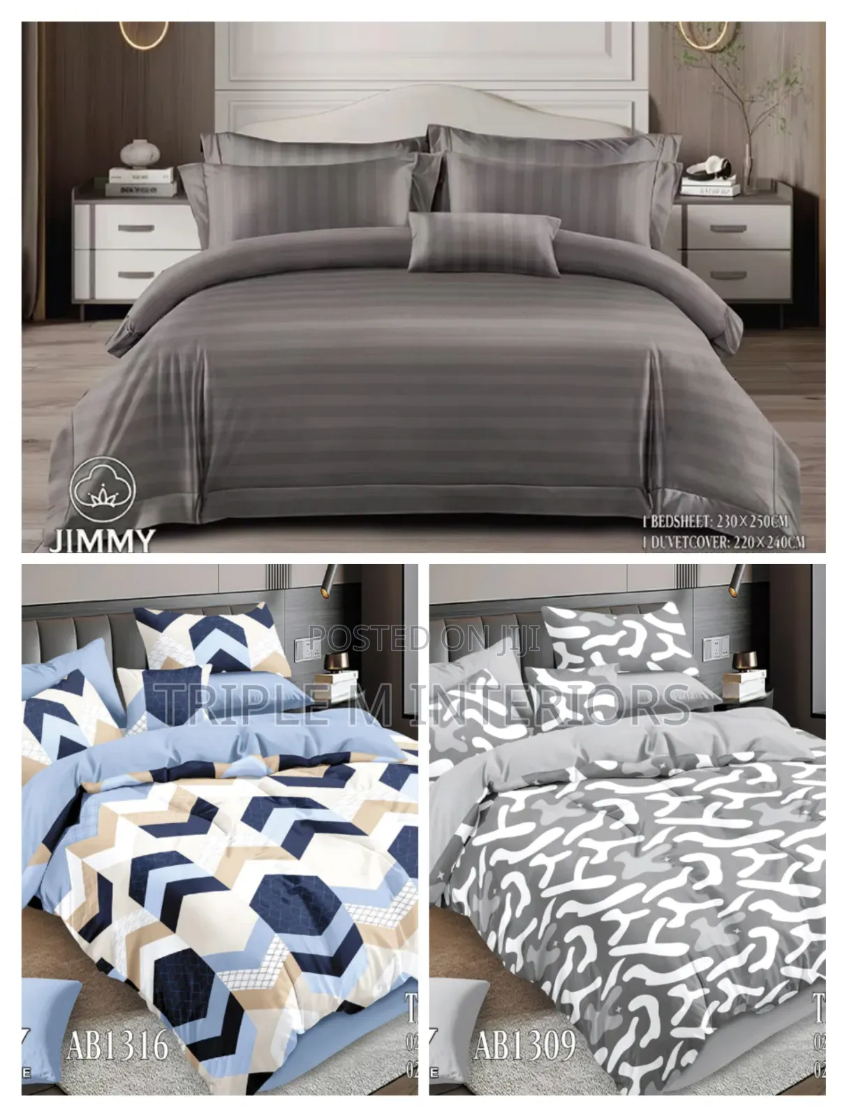 6 by 7 Duvet Cover- Modern 6 PCS Jimmy Duvet Cover Set
