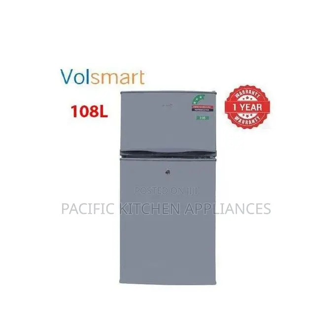 VOLSMART 108L Double Door Fridge, Silver