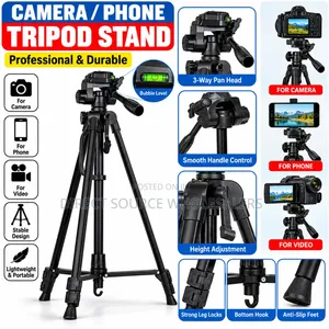 Professional Camera Tripod Stand With Phone Holder