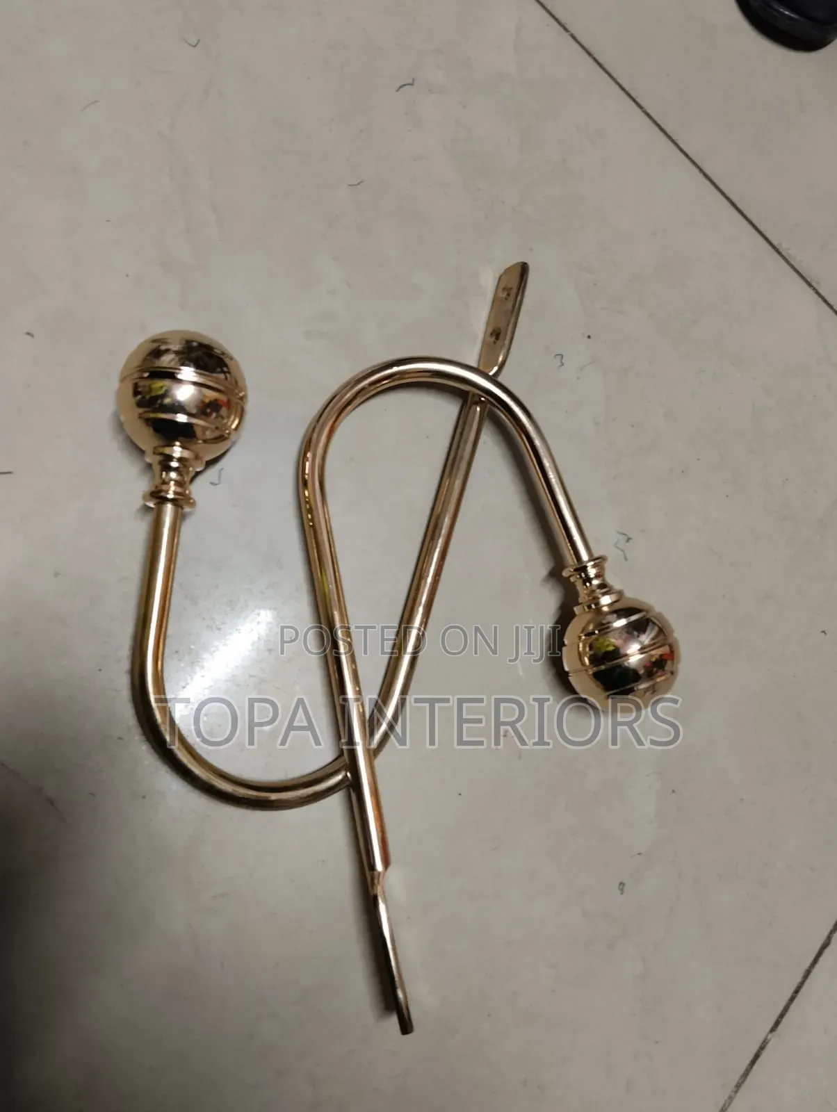 Metallic U-Shaped Window Curtain Tiebacks/Holdbacks