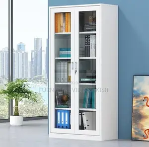 Office Cabinet;2-Full Glass Door Office Filing Cabinet