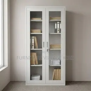 Office Cabinet;2-Full Glass Door Office Filing Cabinet