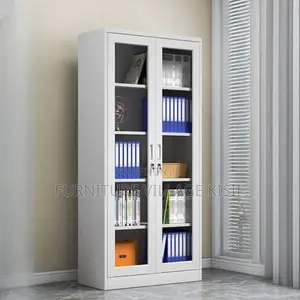 Office Cabinet;2-Full Glass Door Office Filing Cabinet