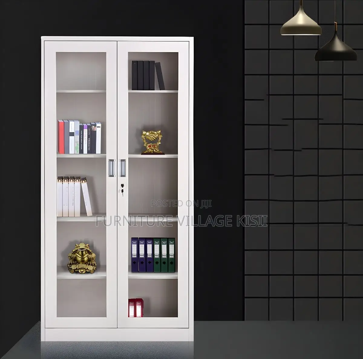 Office Cabinet;2-Full Glass Door Office Filing Cabinet