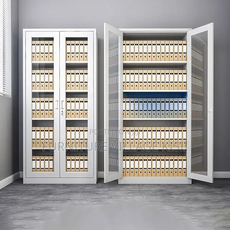 Office Cabinet;2-Full Glass Door Office Filing Cabinet