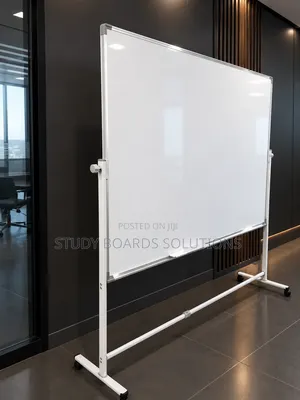 180×120cm Corporate Office Wheeled Whiteboard–Mobile Professional