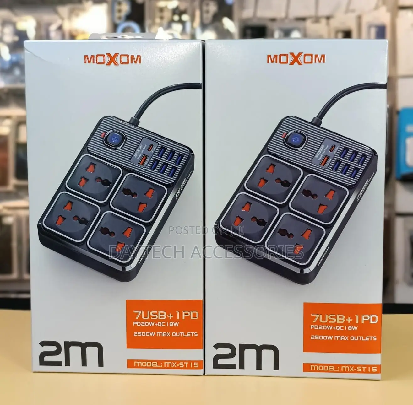 The Moxom MX-ST15 12-in-1 Power Strip 4 Power Sockets Extension.