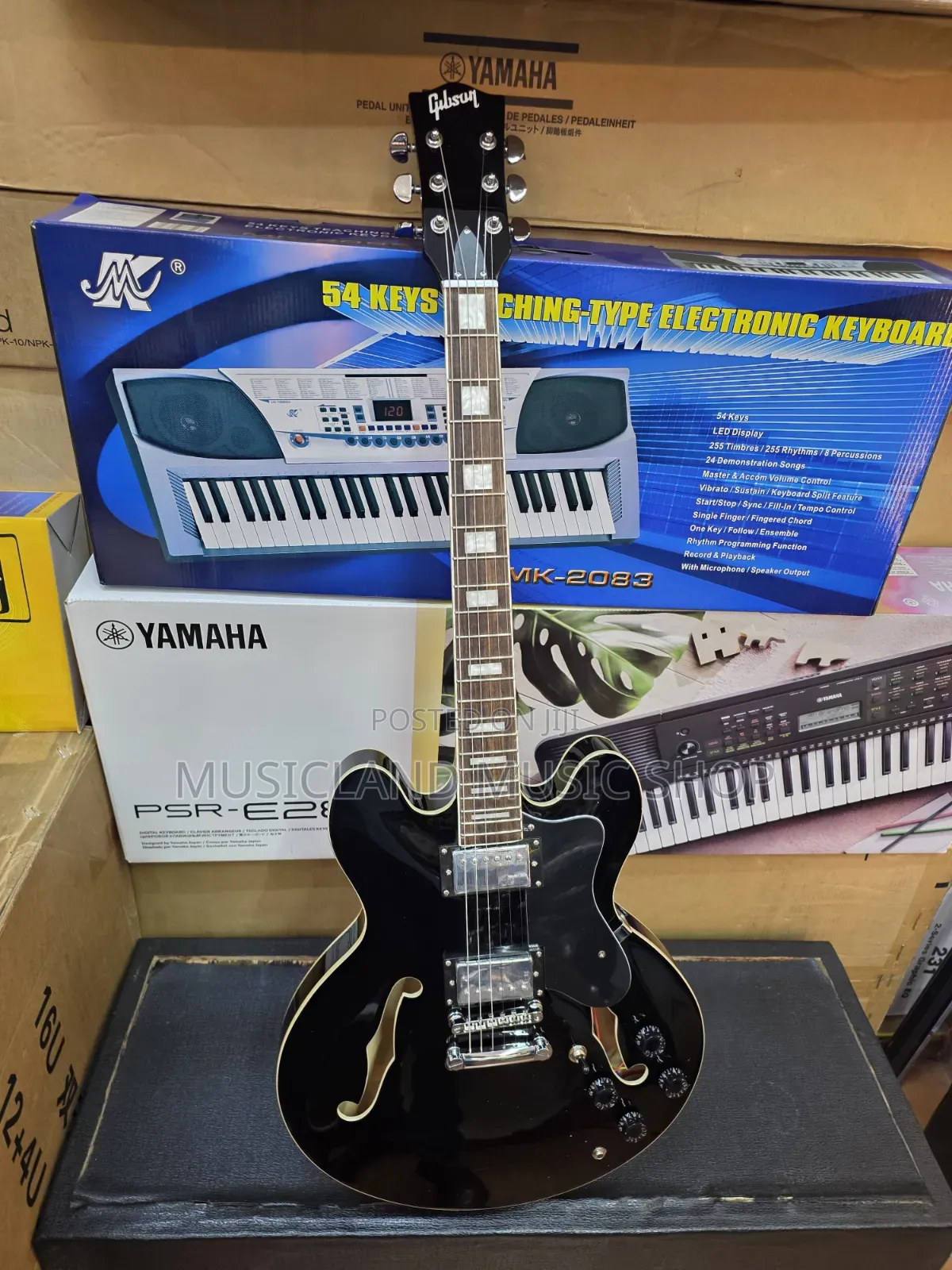 Black Gibson Electric Hollow Guitar