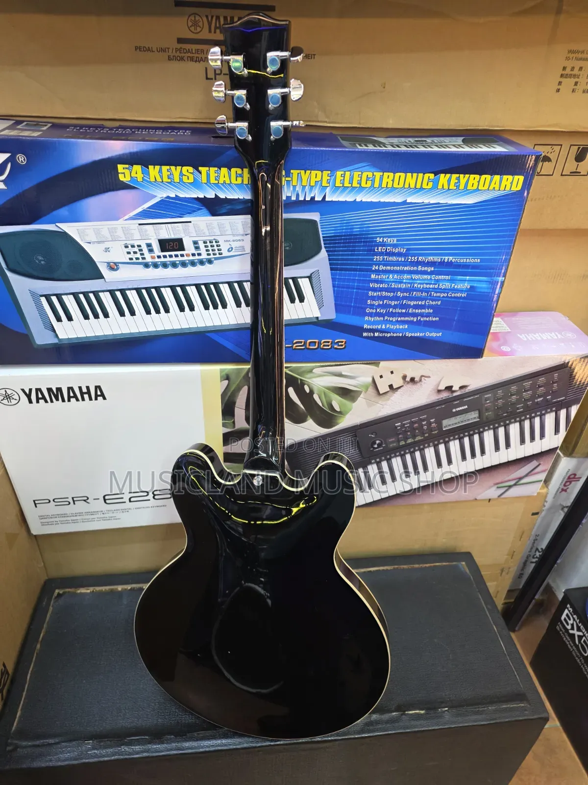Black Gibson Electric Hollow Guitar