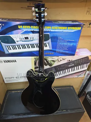 Black Gibson Electric Hollow Guitar