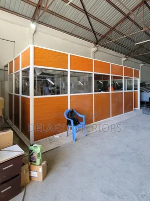 Board, Clear Glass and Aluminum Partitions