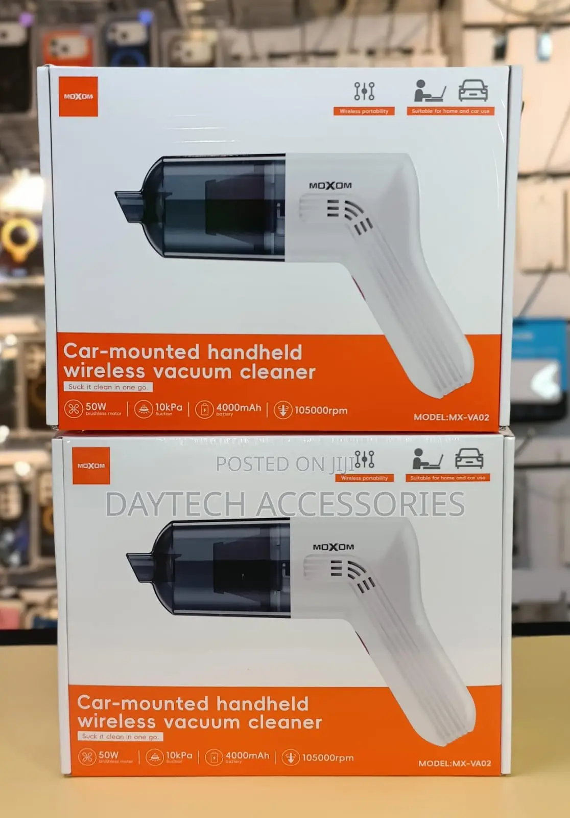MOXOM Car-Mounted Handheld Wireless Vacuum Cleaner.