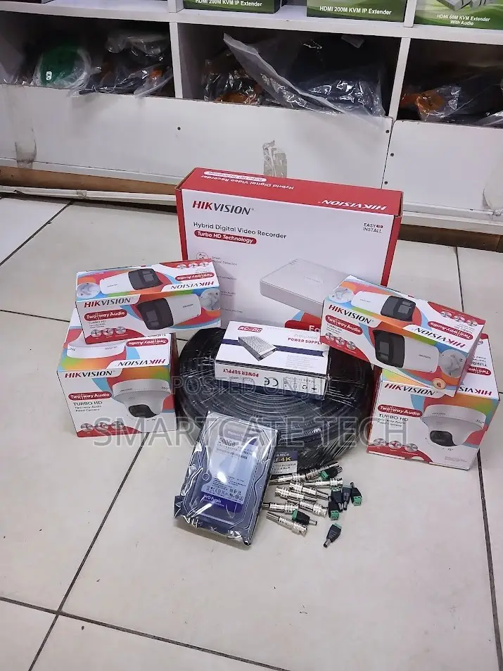 4 Channel Hikvision CCTV Camera Kit – 2 Dome 2 Bullet Full Color