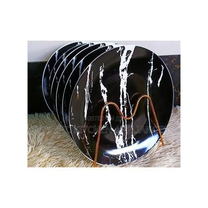 Beautiful Black Dinner Plates, Set of 6 PCS