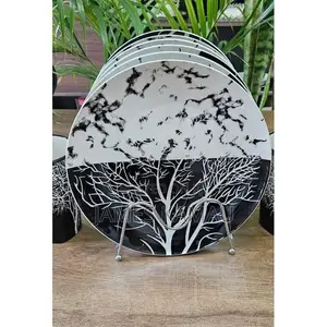 6 PCs Set Decorated Ceramic Tree Plates for Elevated Dinner Experience
