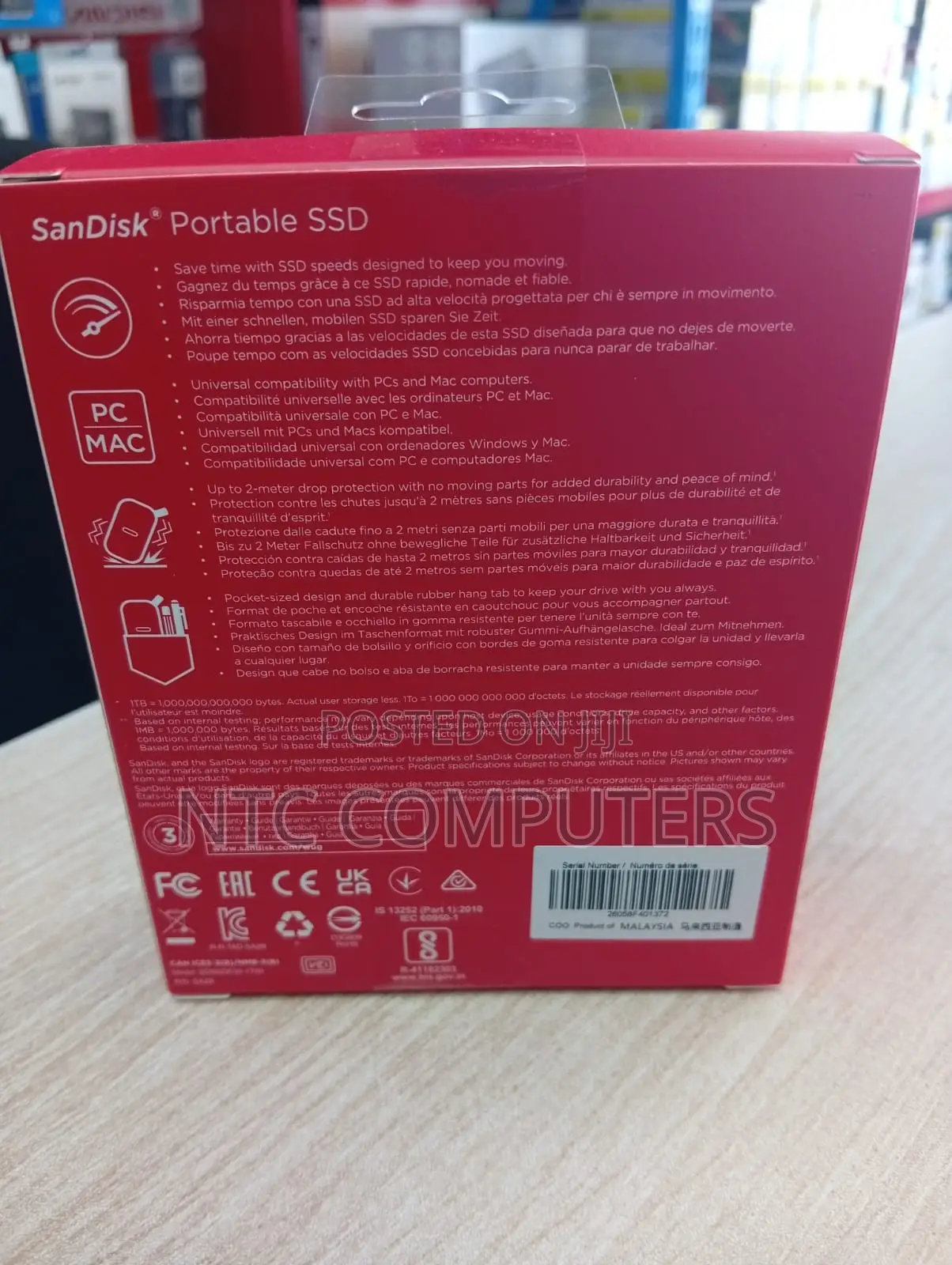 SanDisk Portable SSD E30 1TB USB 3.2 Gen2 Read Up to 800mb/S