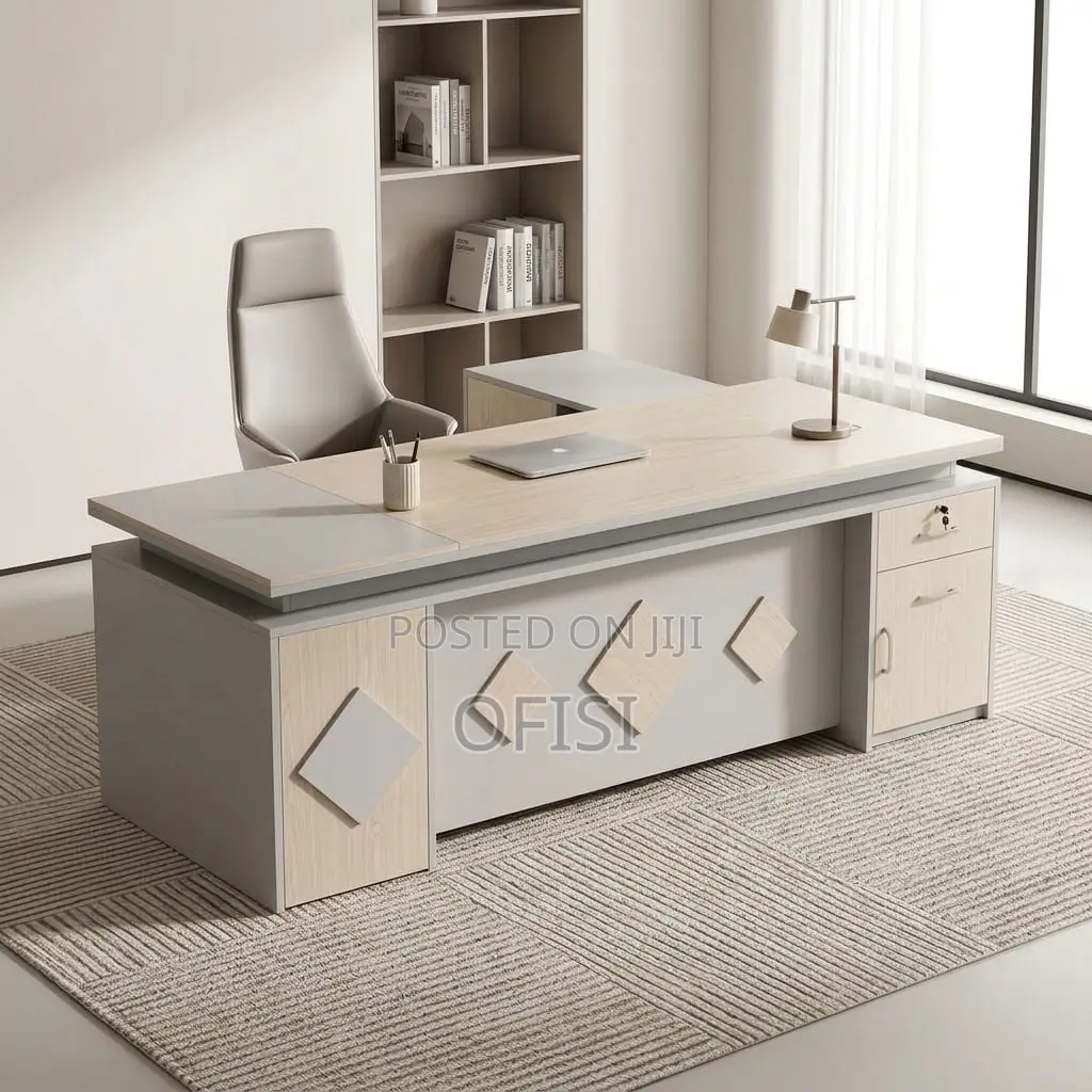 Office Desk; Modern L-Shaped Executive Desk