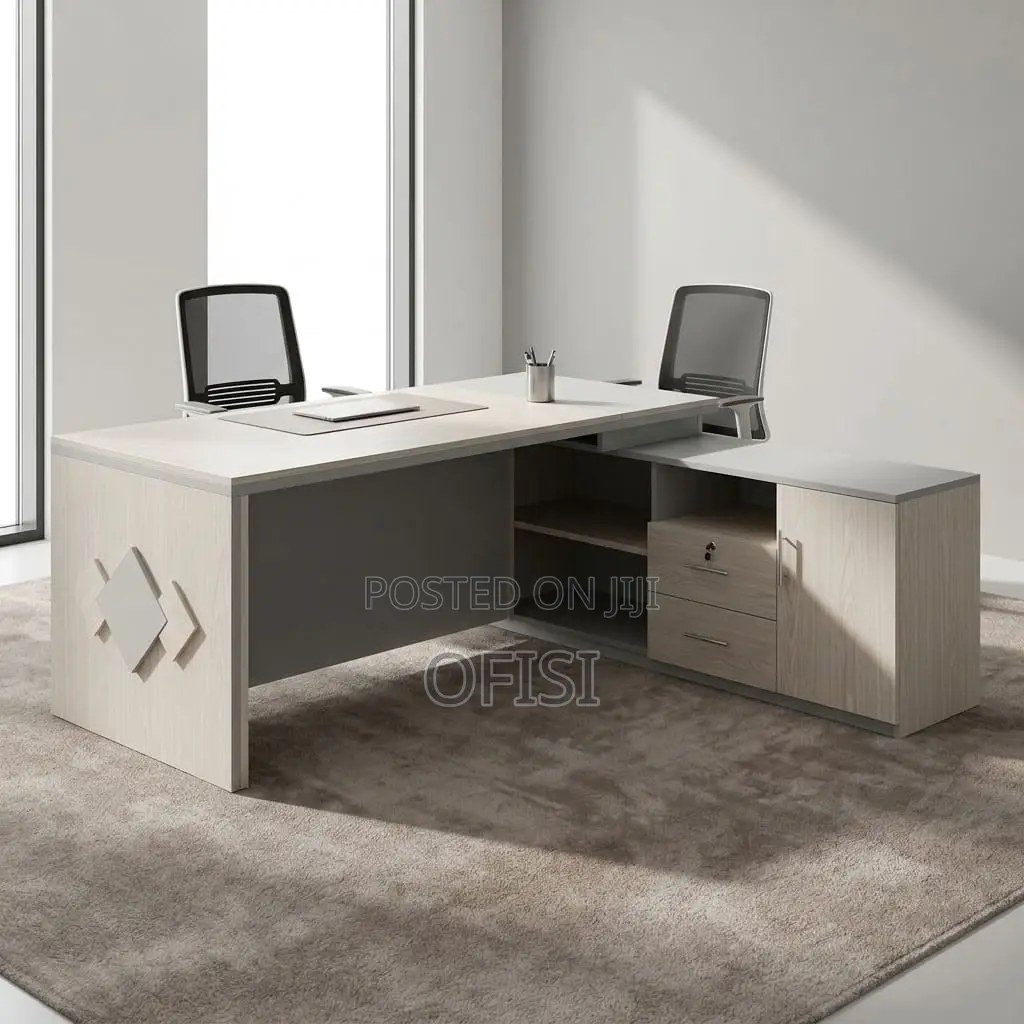 Office Desk; Modern L-Shaped Executive Desk