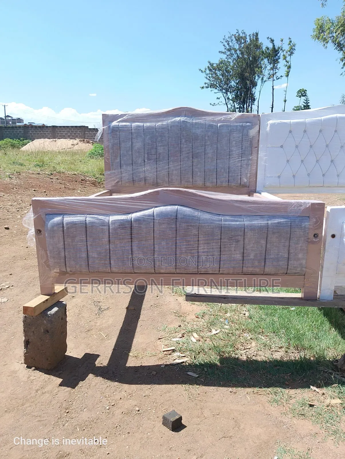Premium 5x6 Grey Velvet Bed Frame