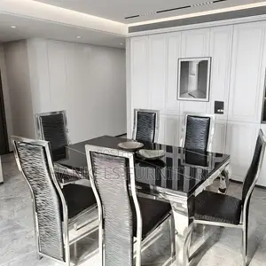 6 Seater Marble Dining Set – Modern Family Dining Table