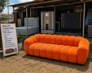 4-Seater Orange Bubble Sofa – Bold Modern Design