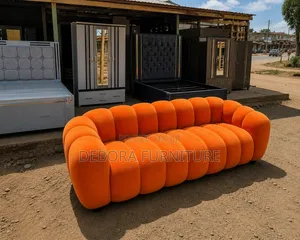 4-Seater Orange Bubble Sofa – Bold Modern Design
