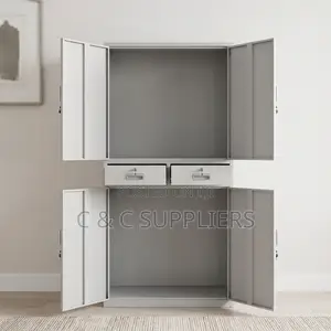 4-Door Metallic Cabinet With Drawers