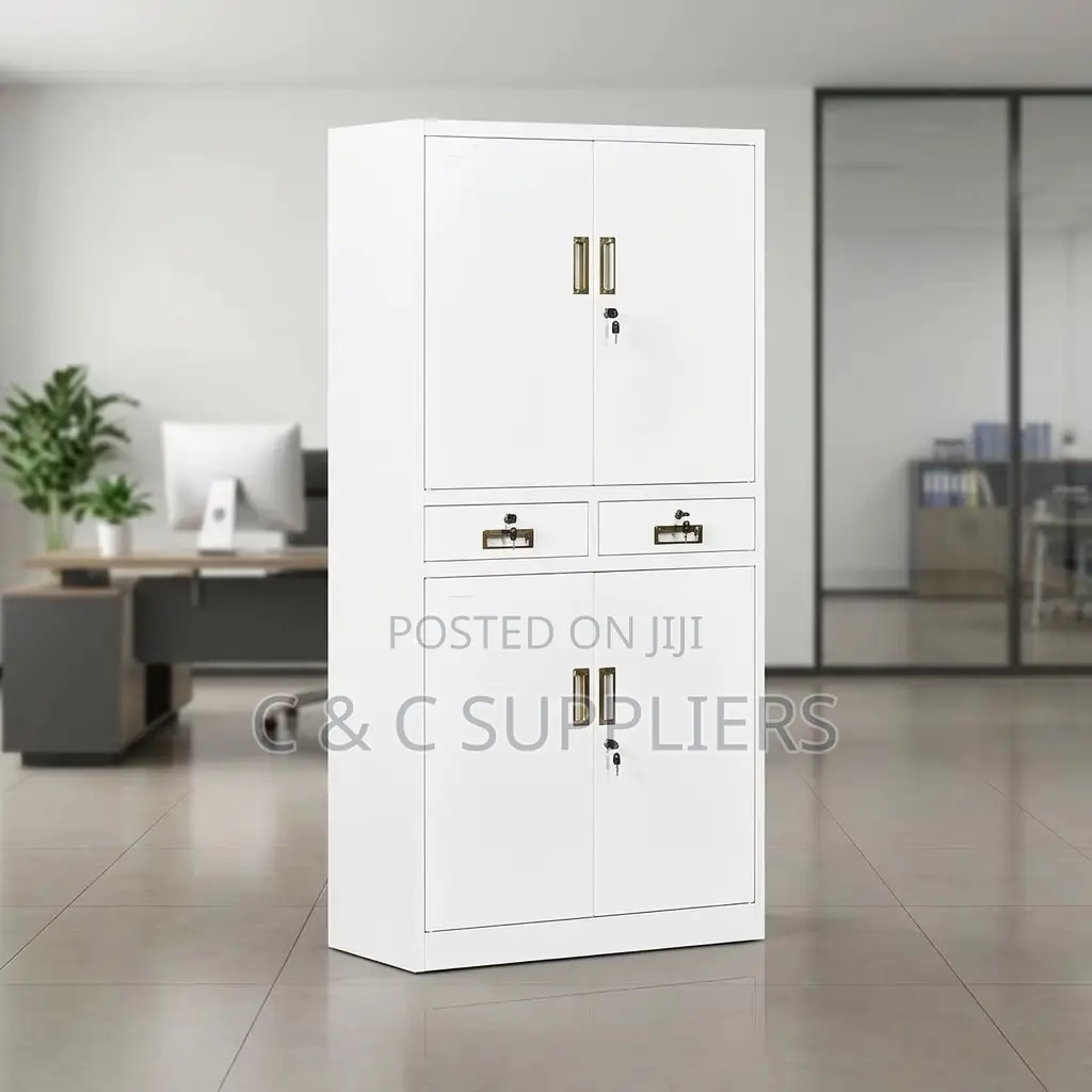 4-Door Metallic Cabinet With Drawers