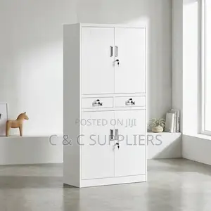 4-Door Metallic Cabinet With Drawers