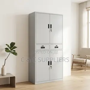 4-Door Metallic Cabinet With Drawers