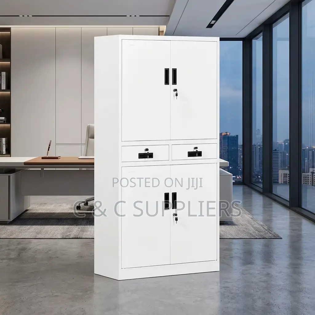4-Door Metallic Cabinet With Drawers