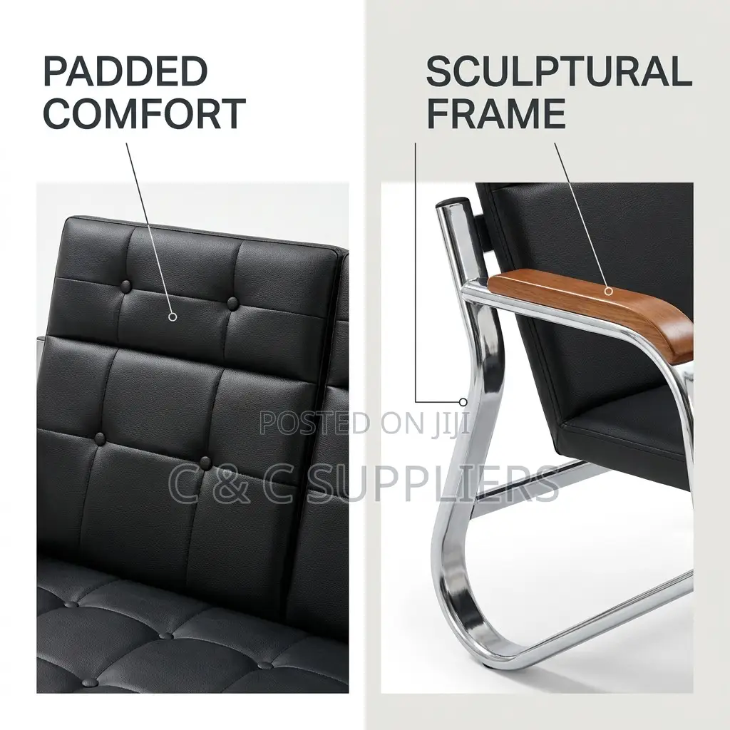 5-Seater Black Hospital Reception Sofa Set.