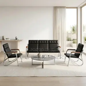 5-Seater Black Hospital Reception Sofa Set.