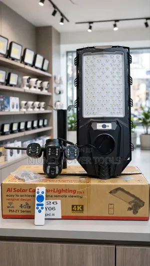 450W 2-in-1 Solar Street Light With an AI Triple-Lens Solar Camera,