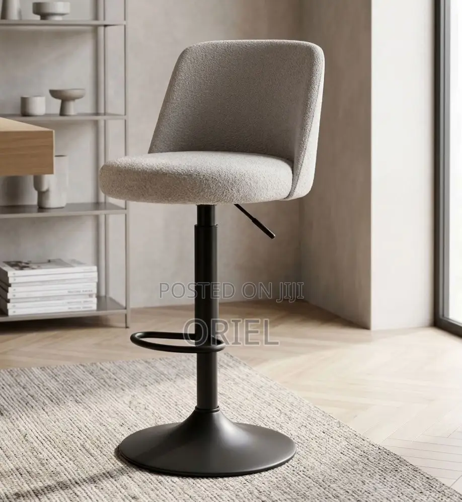 Modern Barstool : Gray Height Adjustable Bar Stool