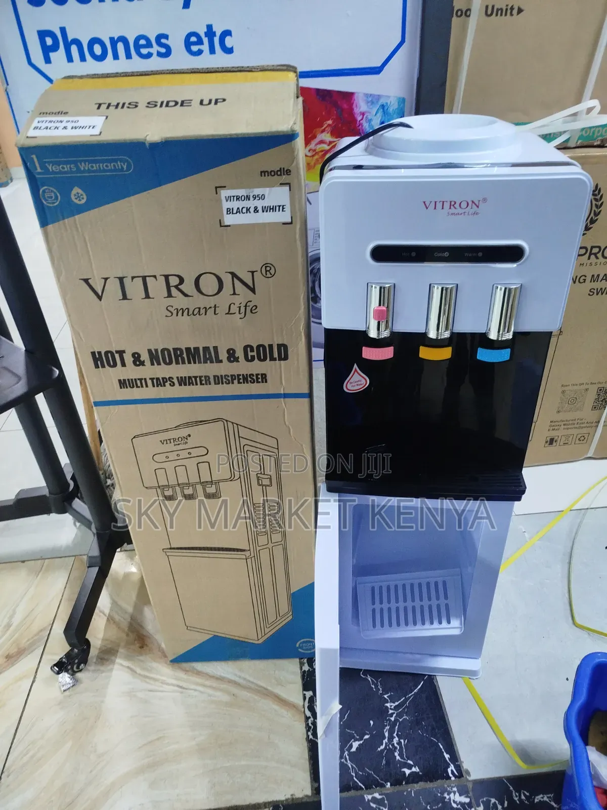 Von Water Dispenser 3 Taps Black and White