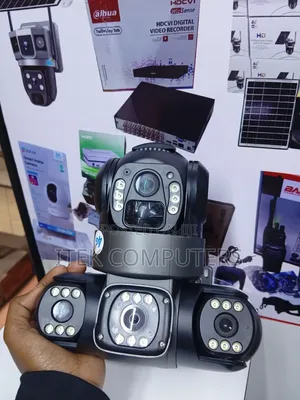 Solar Powered Triple Lens PTZ Camera With Remote Security Viewing Unit