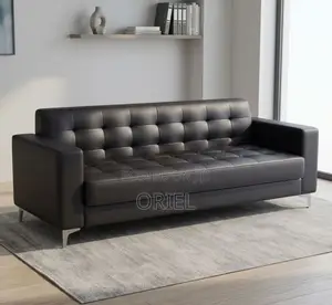 Office Sofa : 3-Seater Leather Office Waiting Sofa