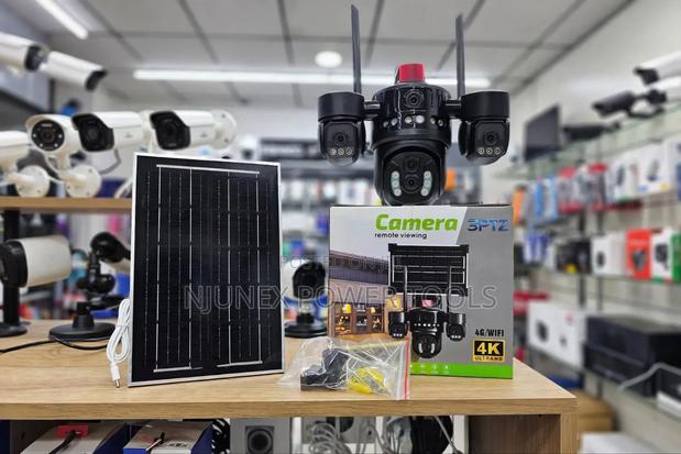 Black Multi-Lens Solar PTZ Security Camera System - thumbnail 2