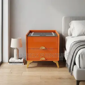 Side Bed Drawers With LED Light – Modern Bedside Table
