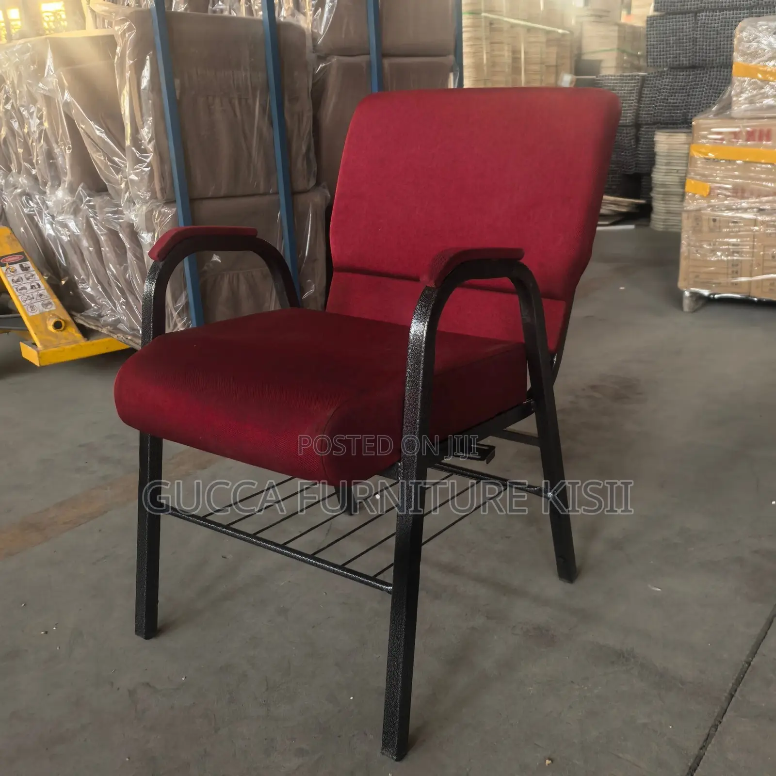 Modern Fabric Church Chair With Armrests