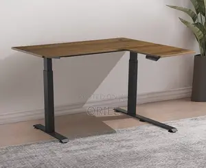 Office Desk : 1.4M Dual Motor Electric Standing Curved Desk