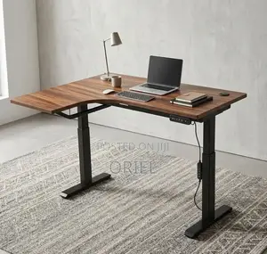 Office Desk : 1.4M Dual Motor Electric Standing Curved Desk