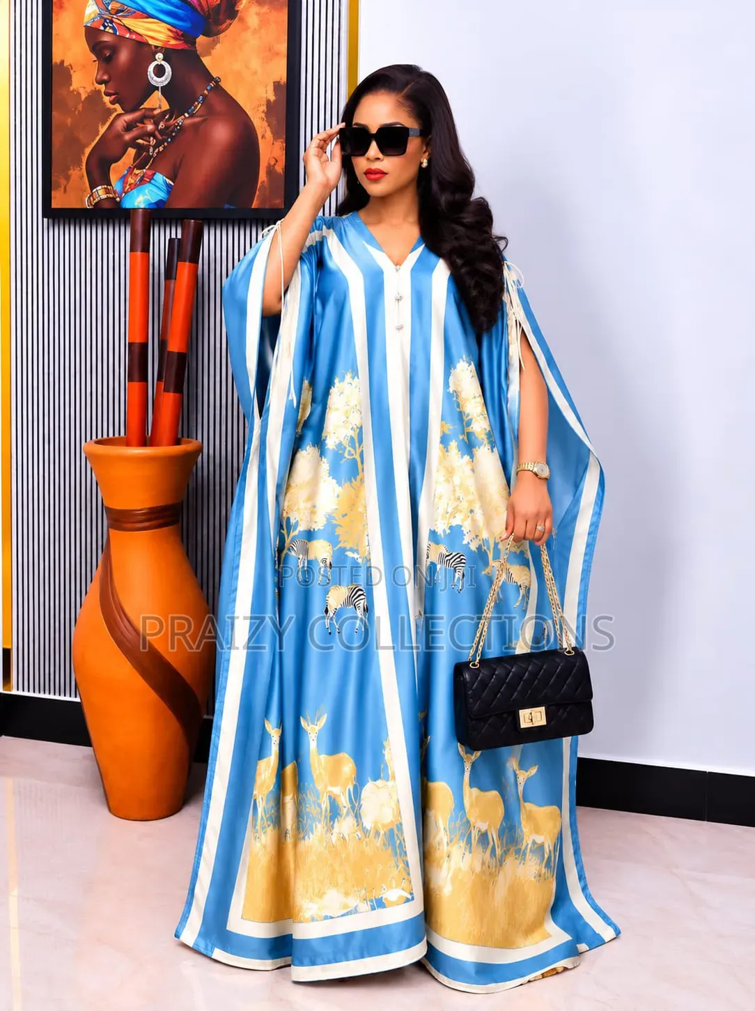African Print Silk Dera Free Size