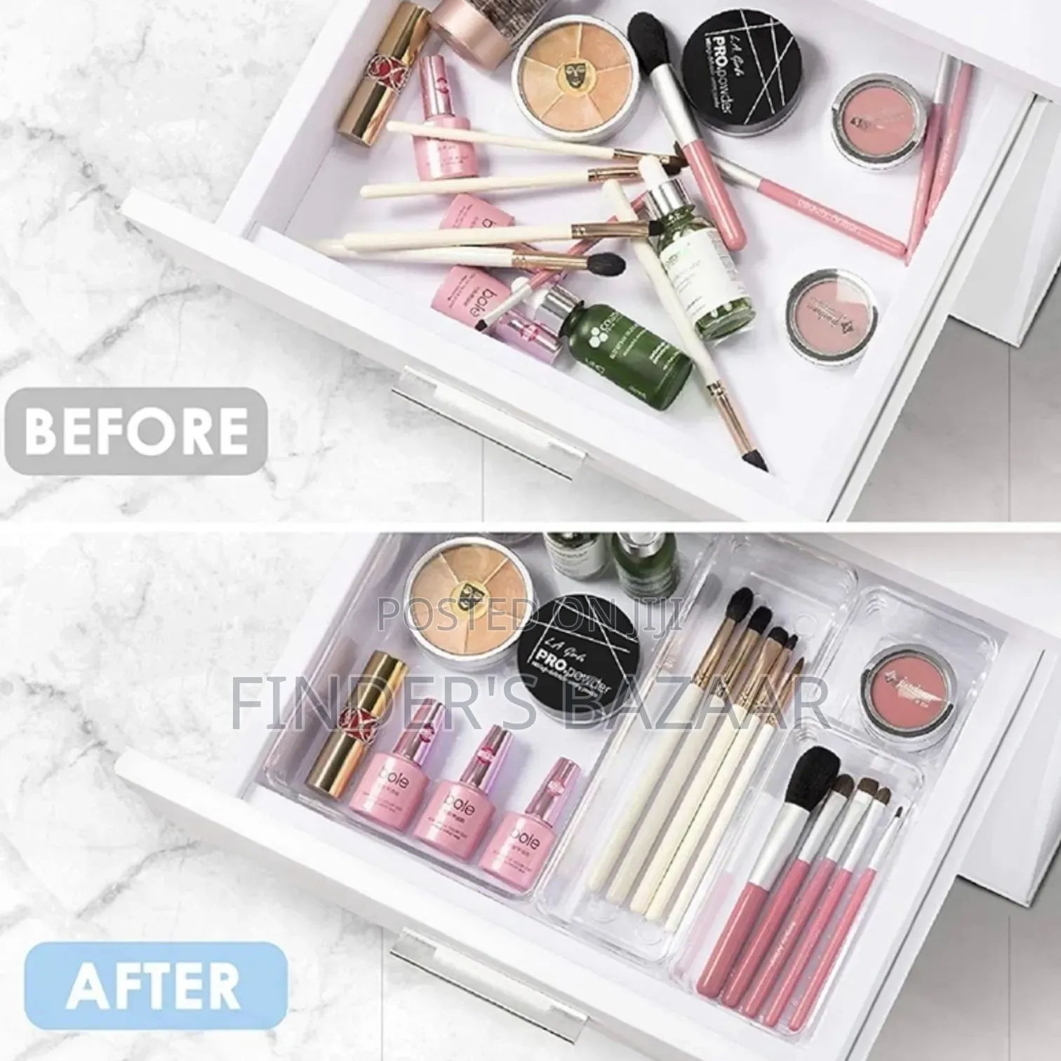 28pc Set Acrylic Drawer Organizer Bins.